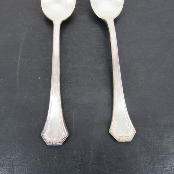 Reed & Barton Pompeian Greek Key & Scrollwork Design Dessert Fork Lot of 4 Vntg - Picture 3 of 12